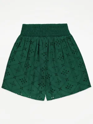 Green Broderie Puff Sleeve Top and Shorts Set | Kids | George at ASDA