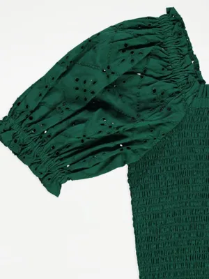 Green Broderie Puff Sleeve Top and Shorts Set | Kids | George at ASDA